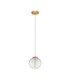 Galeo Globe Pendant Ceiling Light Clear Sandy Gold Triac Dimmable LED 7W 506lm 3000K-1