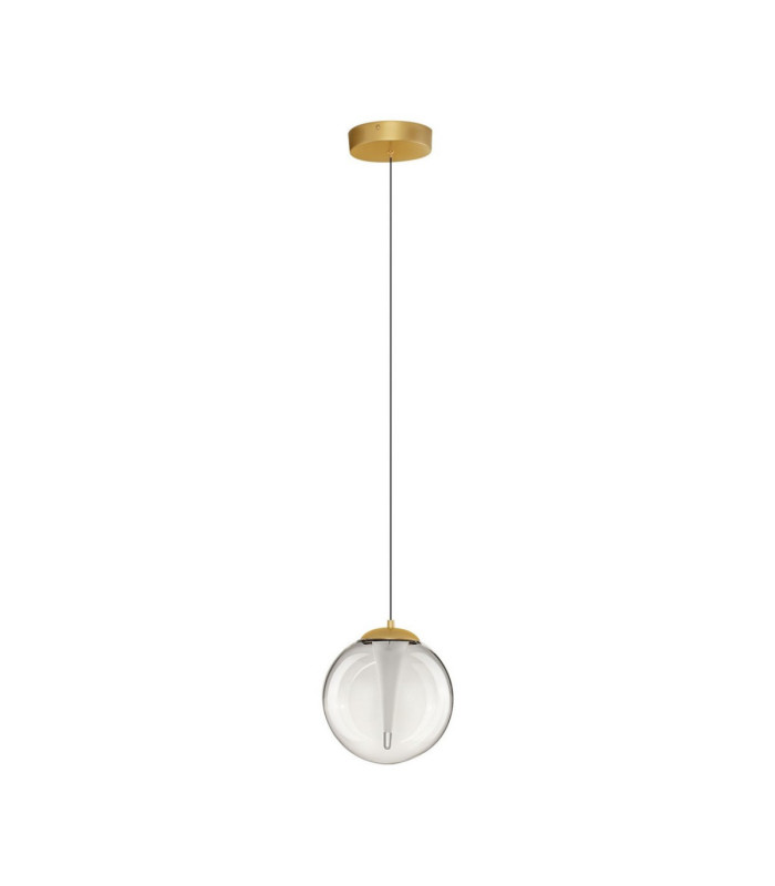 Galeo Globe Pendant Ceiling Light Clear Sandy Gold Triac Dimmable LED 7W 506lm 3000K-1