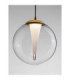 Galeo Globe Pendant Ceiling Light Clear Sandy Gold Triac Dimmable LED 7W 506lm 3000K-5