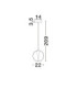 Galeo Globe Pendant Ceiling Light Clear Sandy Gold Triac Dimmable LED 7W 506lm 3000K-6