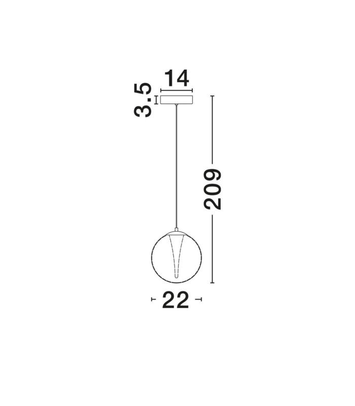 Galeo Globe Pendant Ceiling Light Clear Sandy Gold Triac Dimmable LED 7W 506lm 3000K-6