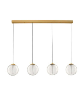 Galeo Bar Pendant Ceiling Light Clear Sandy Gold Triac Dimmable LED 25W 1765lm 3000K-1