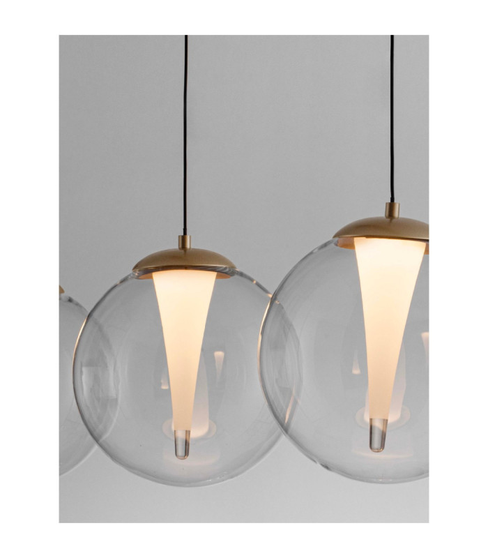 Galeo Bar Pendant Ceiling Light Clear Sandy Gold Triac Dimmable LED 25W 1765lm 3000K-2