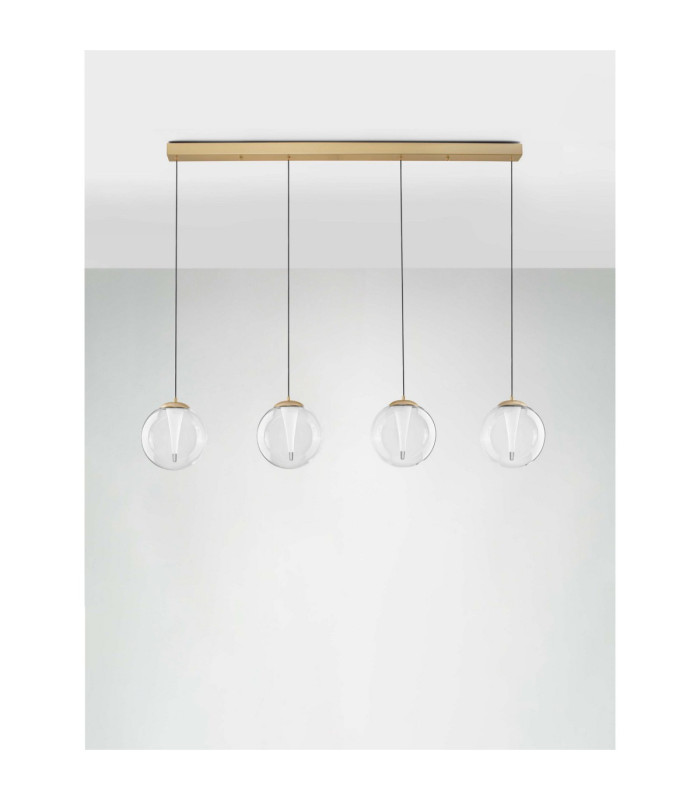 Galeo Bar Pendant Ceiling Light Clear Sandy Gold Triac Dimmable LED 25W 1765lm 3000K-3