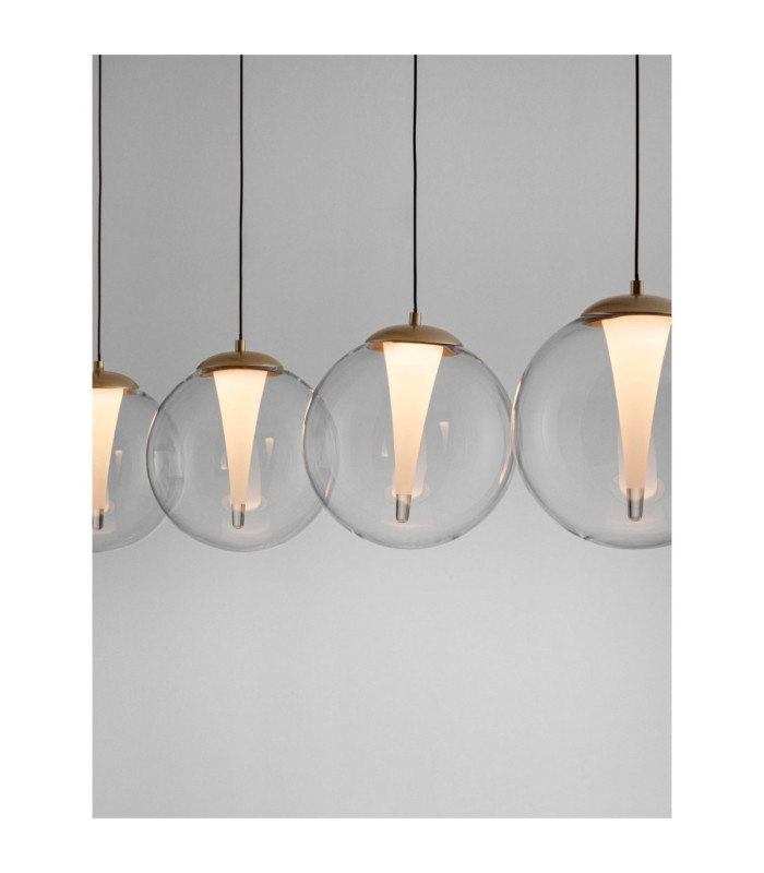 Galeo Bar Pendant Ceiling Light Clear Sandy Gold Triac Dimmable LED 25W 1765lm 3000K-5