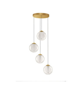 Galeo Cluster Pendant Ceiling Light Clear Sandy Gold Triac Dimmable LED 25W 1765lm 3000K-1