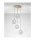 Galeo Cluster Pendant Ceiling Light Clear Sandy Gold Triac Dimmable LED 25W 1765lm 3000K-4