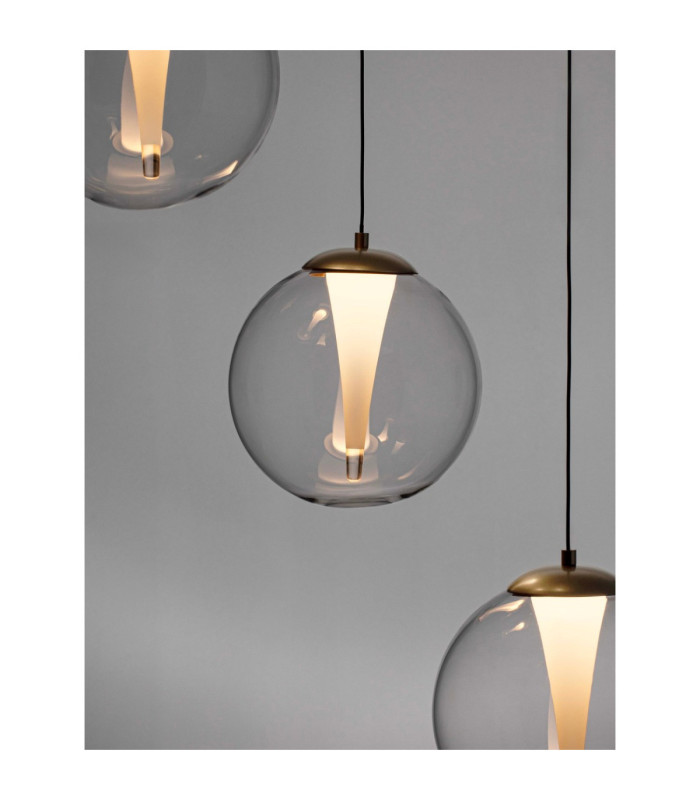 Galeo Cluster Pendant Ceiling Light Clear Sandy Gold Triac Dimmable LED 25W 1765lm 3000K-5