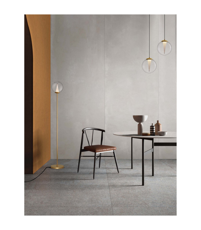 Galeo Glass Floor Lamp Clear Sandy Gold Dimmable LED 7W 506lm 3000K-2