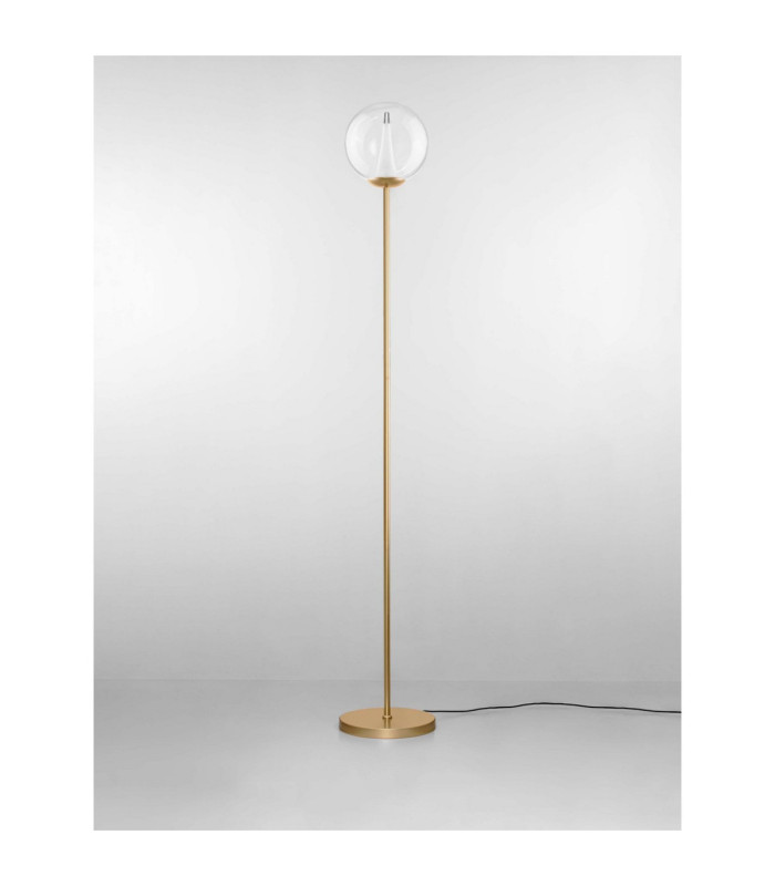 Galeo Glass Floor Lamp Clear Sandy Gold Dimmable LED 7W 506lm 3000K-3