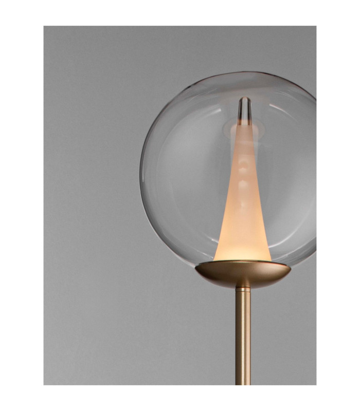 Galeo Glass Floor Lamp Clear Sandy Gold Dimmable LED 7W 506lm 3000K-5