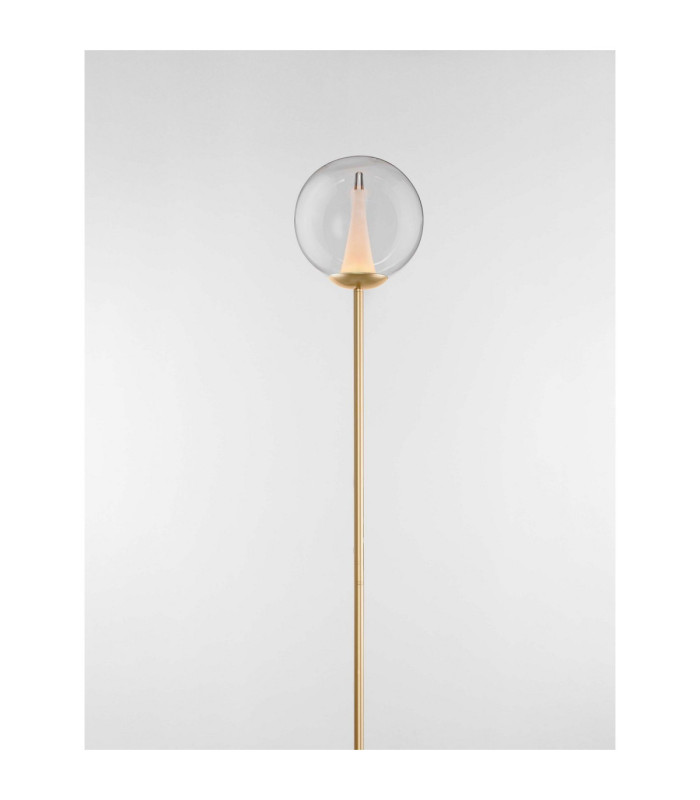 Galeo Glass Floor Lamp Clear Sandy Gold Dimmable LED 7W 506lm 3000K-6