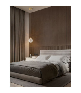 Blazik Globe Pendant Ceiling Light Clear Structured Brass Gold LED 5W 261lm 3000K-2