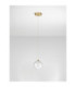 Blazik Globe Pendant Ceiling Light Clear Structured Brass Gold LED 5W 261lm 3000K-3