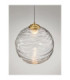 Blazik Globe Pendant Ceiling Light Clear Structured Brass Gold LED 5W 261lm 3000K-5
