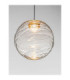 Blazik Globe Pendant Ceiling Light Clear Structured Brass Gold LED 5W 261lm 3000K-6