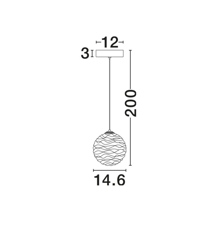 Blazik Globe Pendant Ceiling Light Clear Structured Brass Gold LED 5W 261lm 2700K-7