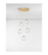 Blazik Cluster Pendant Ceiling Light Clear Structured Brass Gold Triac Dimmable LED 20W 1454lm 2700K-3