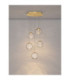 Blazik Cluster Pendant Ceiling Light Clear Structured Brass Gold Triac Dimmable LED 20W 1454lm 2700K-4