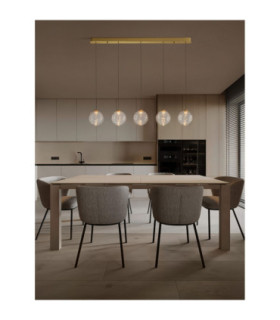 Blazik Bar Pendant Ceiling Light Clear Structured Brass Gold Triac Dimmable LED 20W 1454lm 3000K-2