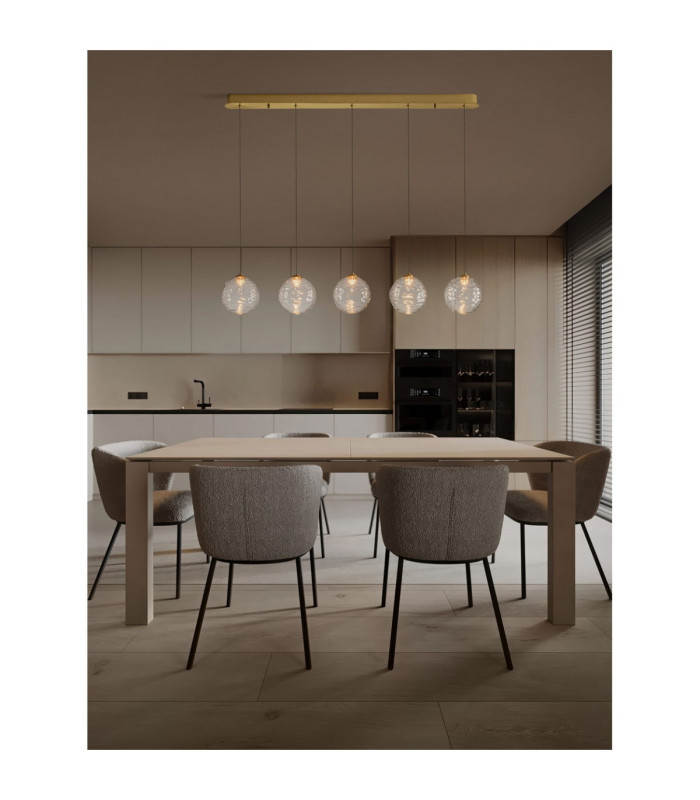Blazik Bar Pendant Ceiling Light Clear Structured Brass Gold Triac Dimmable LED 20W 1454lm 3000K-2
