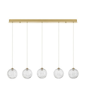 Blazik Bar Pendant Ceiling Light Clear Structured Brass Gold Triac Dimmable LED 20W 1454lm 2700K-1