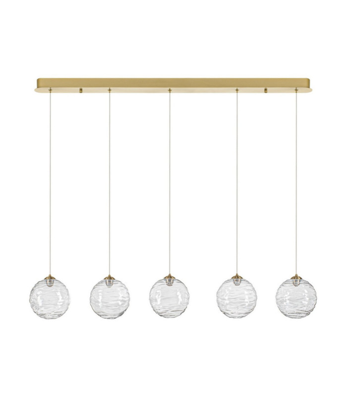 Blazik Bar Pendant Ceiling Light Clear Structured Brass Gold Triac Dimmable LED 20W 1454lm 2700K-1