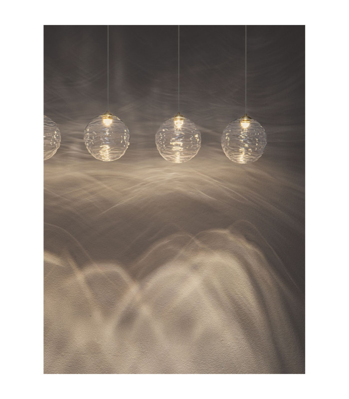 Blazik Bar Pendant Ceiling Light Clear Structured Brass Gold Triac Dimmable LED 20W 1454lm 2700K-6