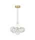 Blazik Cluster Pendant Ceiling Light Clear Structured Brass Gold Triac Dimmable LED 28W 2026lm 3000K-1