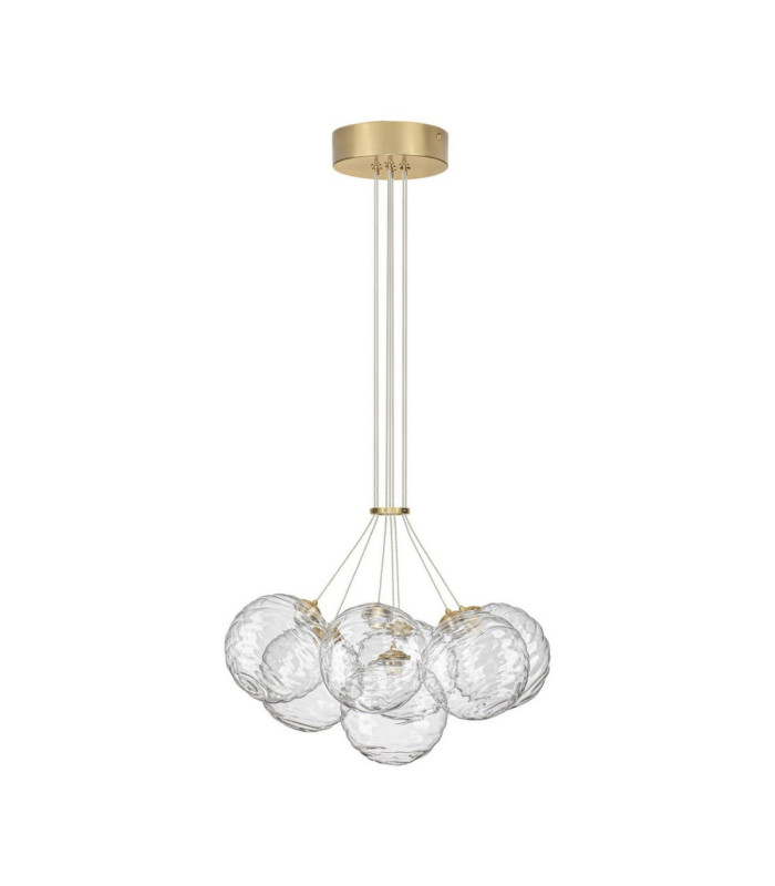 Blazik Cluster Pendant Ceiling Light Clear Structured Brass Gold Triac Dimmable LED 28W 2026lm 3000K-1