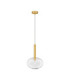 Amelia 24cm Globe Pendant Ceiling Light Clear Sandy Gold LED G9 1x5W-1
