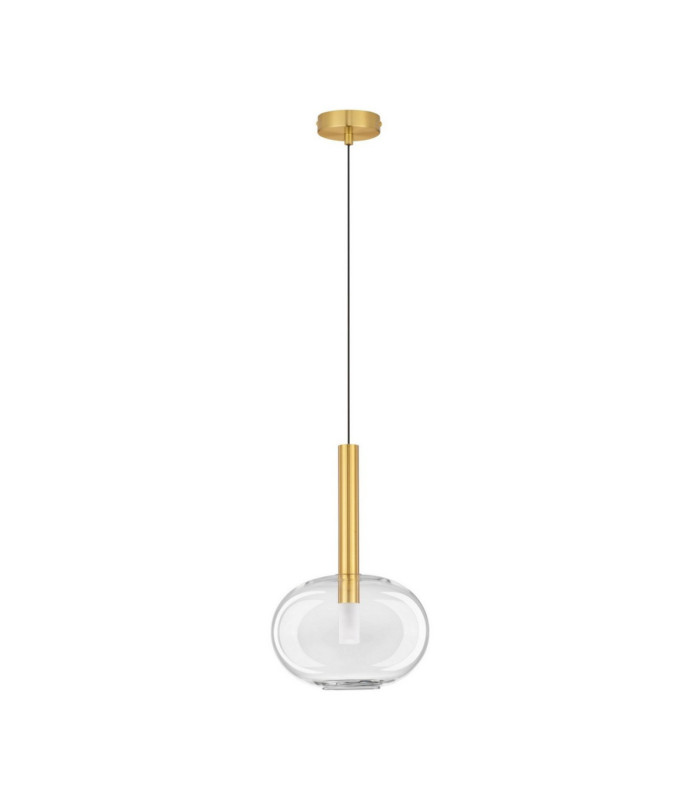 Amelia 24cm Globe Pendant Ceiling Light Clear Sandy Gold LED G9 1x5W-1