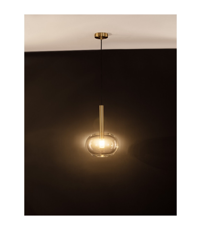 Amelia 24cm Globe Pendant Ceiling Light Clear Sandy Gold LED G9 1x5W-2