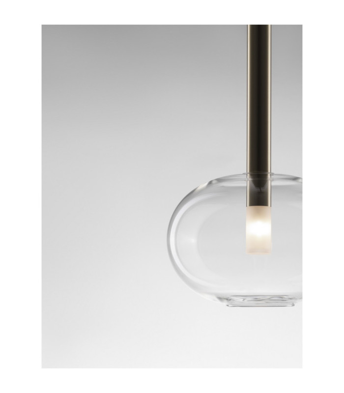 Amelia 24cm Globe Pendant Ceiling Light Clear Sandy Gold LED G9 1x5W-3