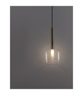Amelia Dome Pendant Ceiling Light Clear Sandy Gold LED G9 1x5W-2