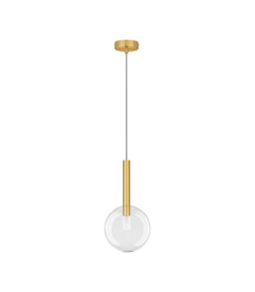 Amelia Globe Pendant Ceiling Light Clear Sandy Gold LED G9 1x5W IP20-1