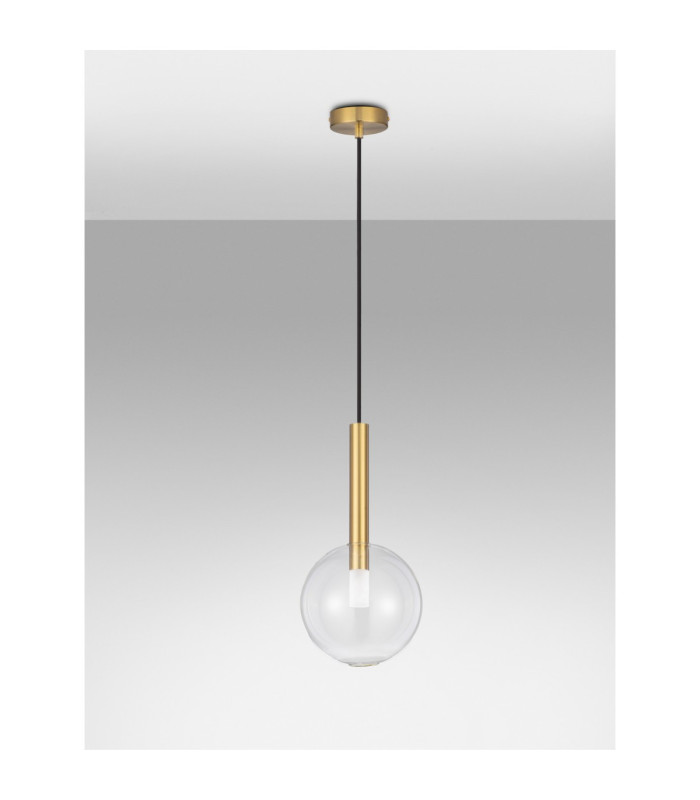 Amelia Globe Pendant Ceiling Light Clear Sandy Gold LED G9 1x5W IP20-3