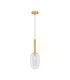 Amelia 14cm Globe Pendant Ceiling Light Clear Sandy Gold LED G9 1x5W-1
