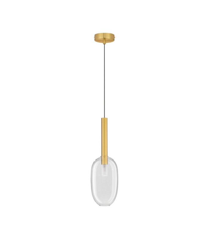 Amelia 14cm Globe Pendant Ceiling Light Clear Sandy Gold LED G9 1x5W-1