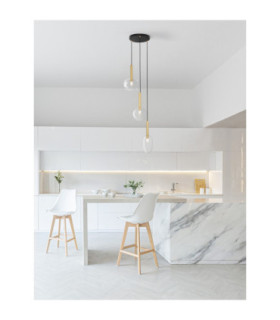 Amelia Cluster Pendant Ceiling Light Clear Sandy Gold LED G9 3x5W IP20-2
