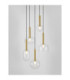 Amelia Cluster Pendant Ceiling Light Clear Sandy Gold LED G9 5x5W-6