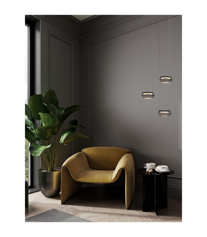 Jailyn Slim Pendant Ceiling Light Sandy Black Smokey LED 8W 320lm 3000K-2