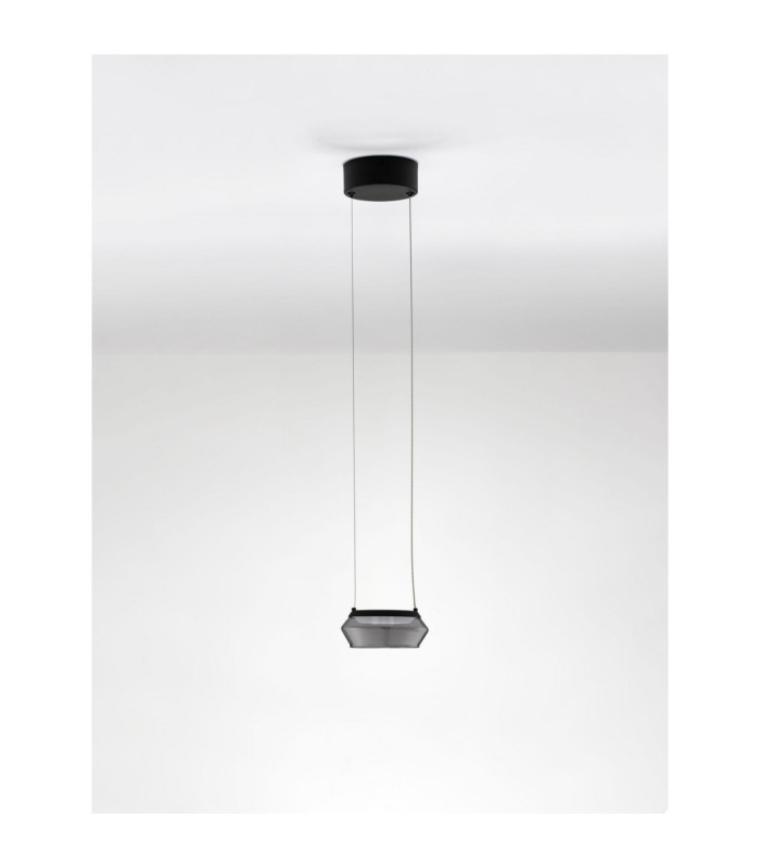 Jailyn Slim Pendant Ceiling Light Sandy Black Smokey LED 8W 320lm 3000K-3