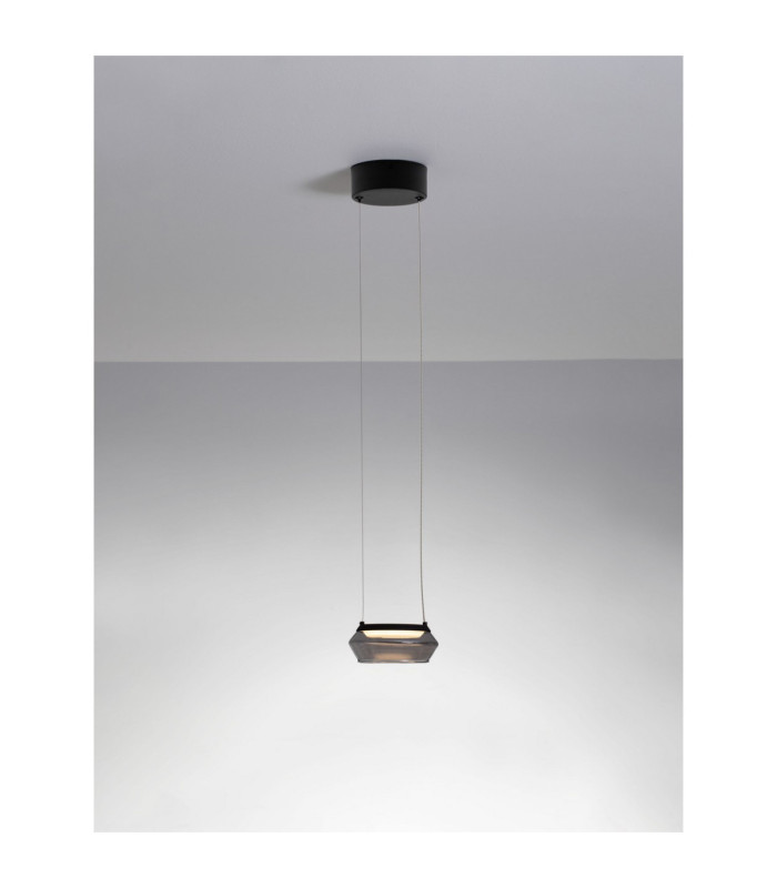 Jailyn Slim Pendant Ceiling Light Sandy Black Smokey LED 8W 320lm 3000K-4