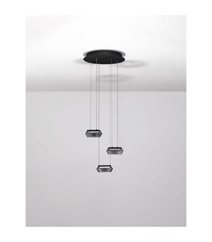 Jailyn Cluster Pendant Ceiling Light Sandy Black Smokey Triac Dimmable LED 24W 960lm 3000K-3
