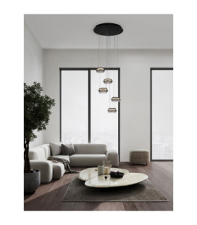 Jailyn Cluster Pendant Ceiling Light Sandy Black Smokey Triac Dimmable LED 40W 1600lm 3000K-2