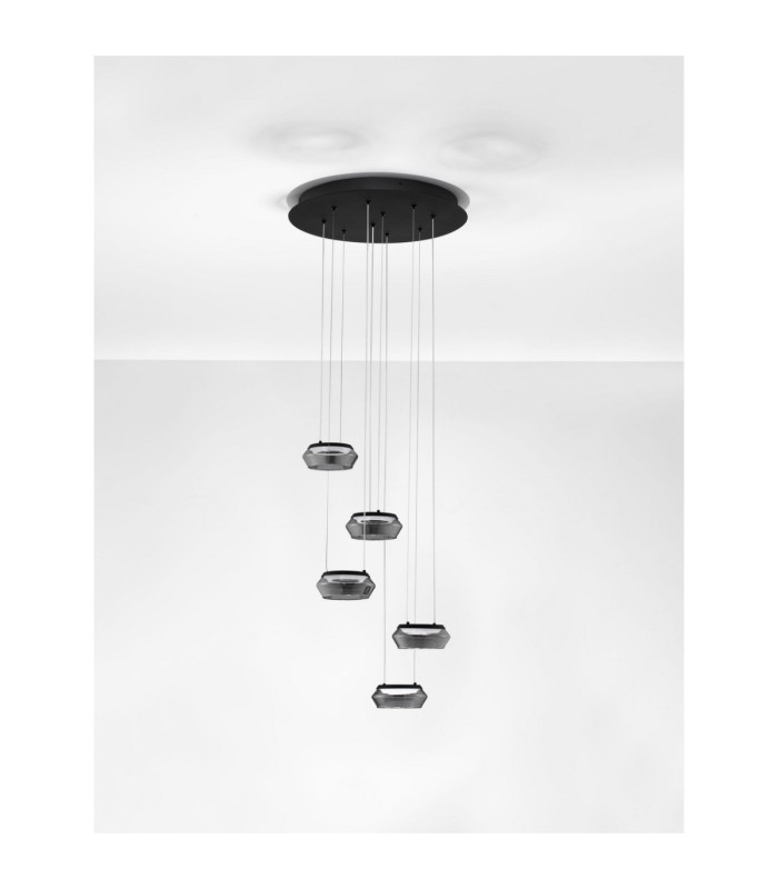 Jailyn Cluster Pendant Ceiling Light Sandy Black Smokey Triac Dimmable LED 40W 1600lm 3000K-3