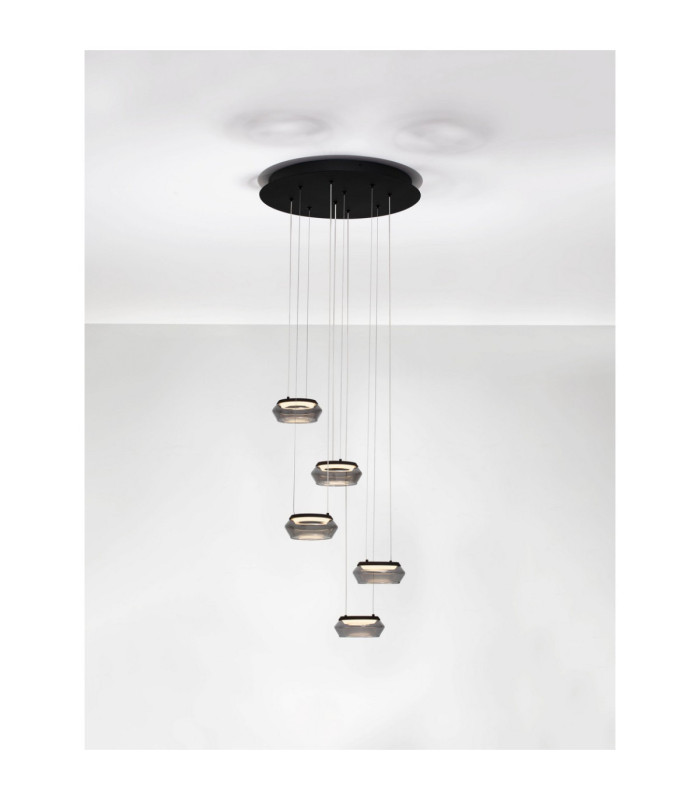 Jailyn Cluster Pendant Ceiling Light Sandy Black Smokey Triac Dimmable LED 40W 1600lm 3000K-4