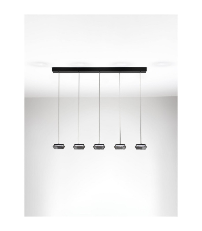 Jailyn Bar Pendant Ceiling Light Sandy Black Smokey Triac Dimmable LED 40W 1600lm 3000K-3