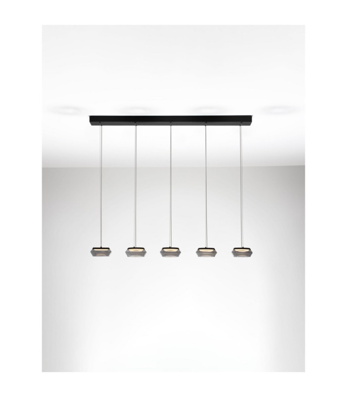Jailyn Bar Pendant Ceiling Light Sandy Black Smokey Triac Dimmable LED 40W 1600lm 3000K-4